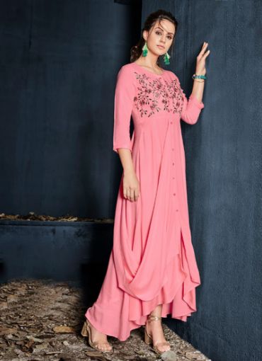 Picture of Party Wear  Embroidery Work Rayon Gown