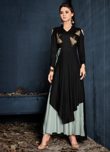 Picture of Party Wear  Embroidery Work Rayon Gown