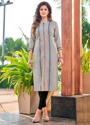 Picture of Casual Wear  Embroidery Work Cotton Kurti