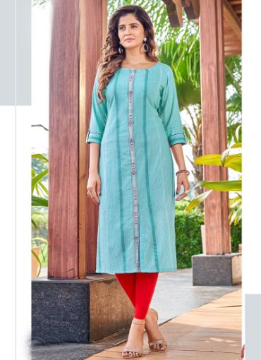 Picture of Casual Wear  Embroidery Work Cotton Kurti