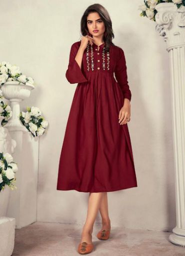 Picture of Casual Wear  Embroidery Work Rayon Kurti