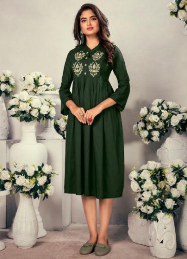 Picture of Casual Wear  Embroidery Work Rayon Kurti