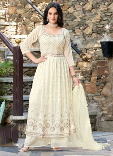 Picture of Festival Wear Embroidery Work Georgette Salwar Suit