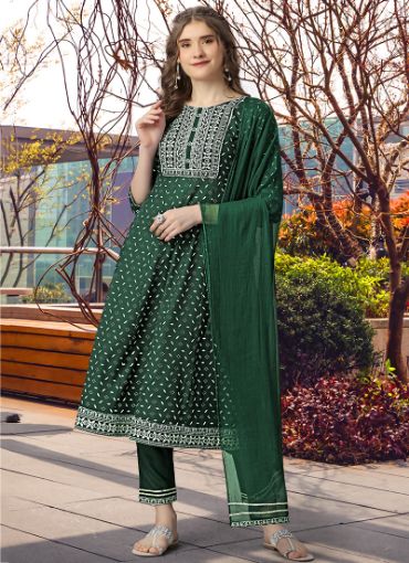 Picture of Festival Wear Embroidery Work Rayon Salwar Suit